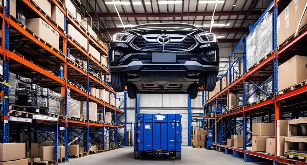 Field service technician repairing customer equipment at a business location