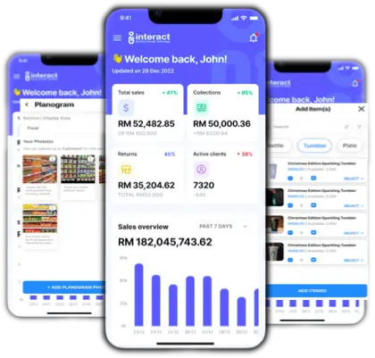 Field sales representative taking orders from a retail store using a mobile sales app