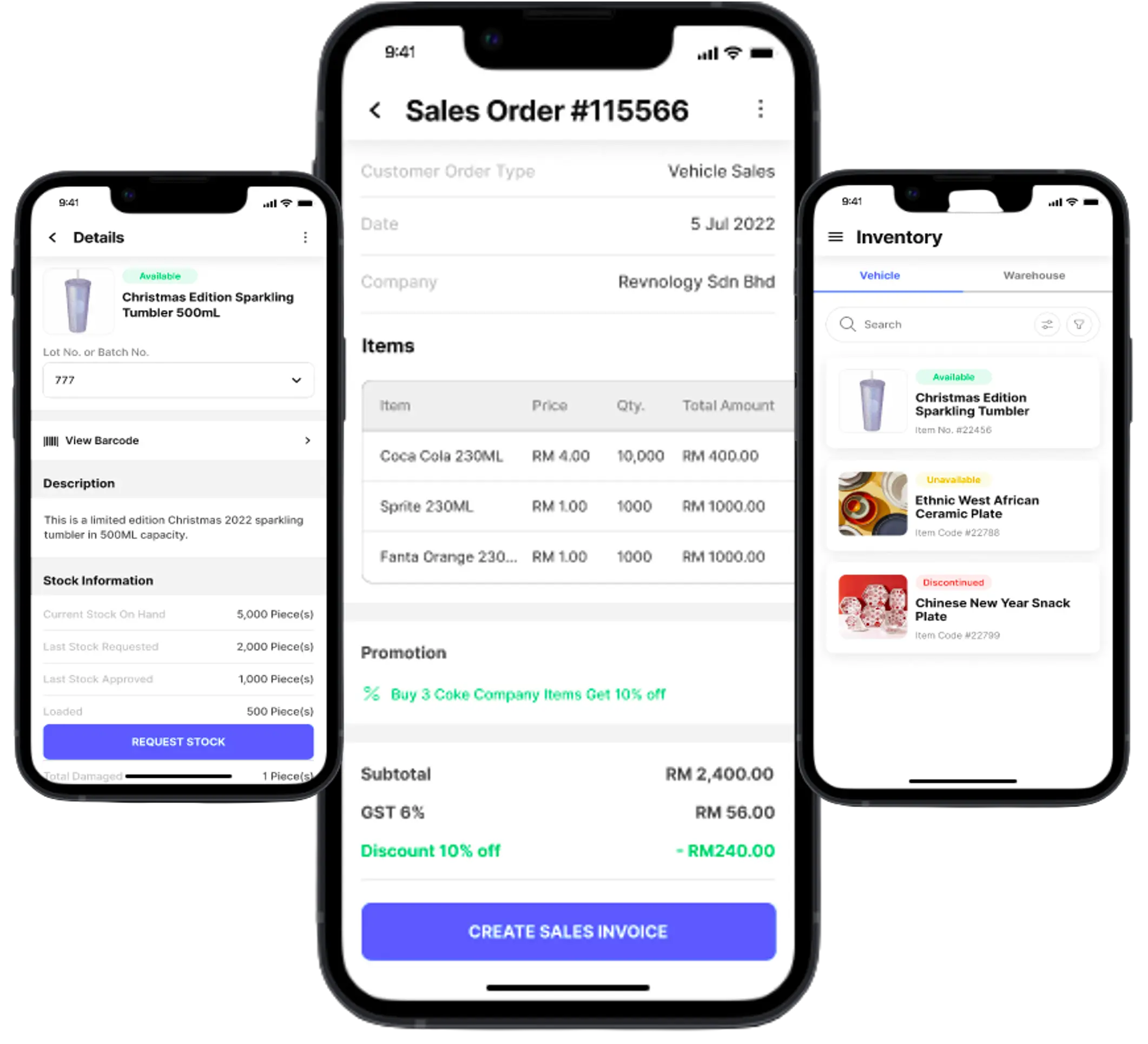 Mobile sales order entry by a field sales representative at a retail outlet