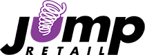 Jump Retail logo with black text and a purple spring icon.