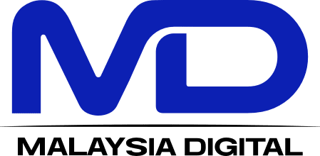Malaysia Digital logo with a blue MD mark and black Malaysia Digital text.