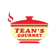 Tean’s Gourmet logo with a red cooking pot and steam icon.