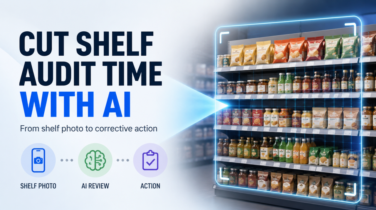 AI image recognition analysing F&B shelf photos to identify execution issues and speed up shelf audit review and corrective action