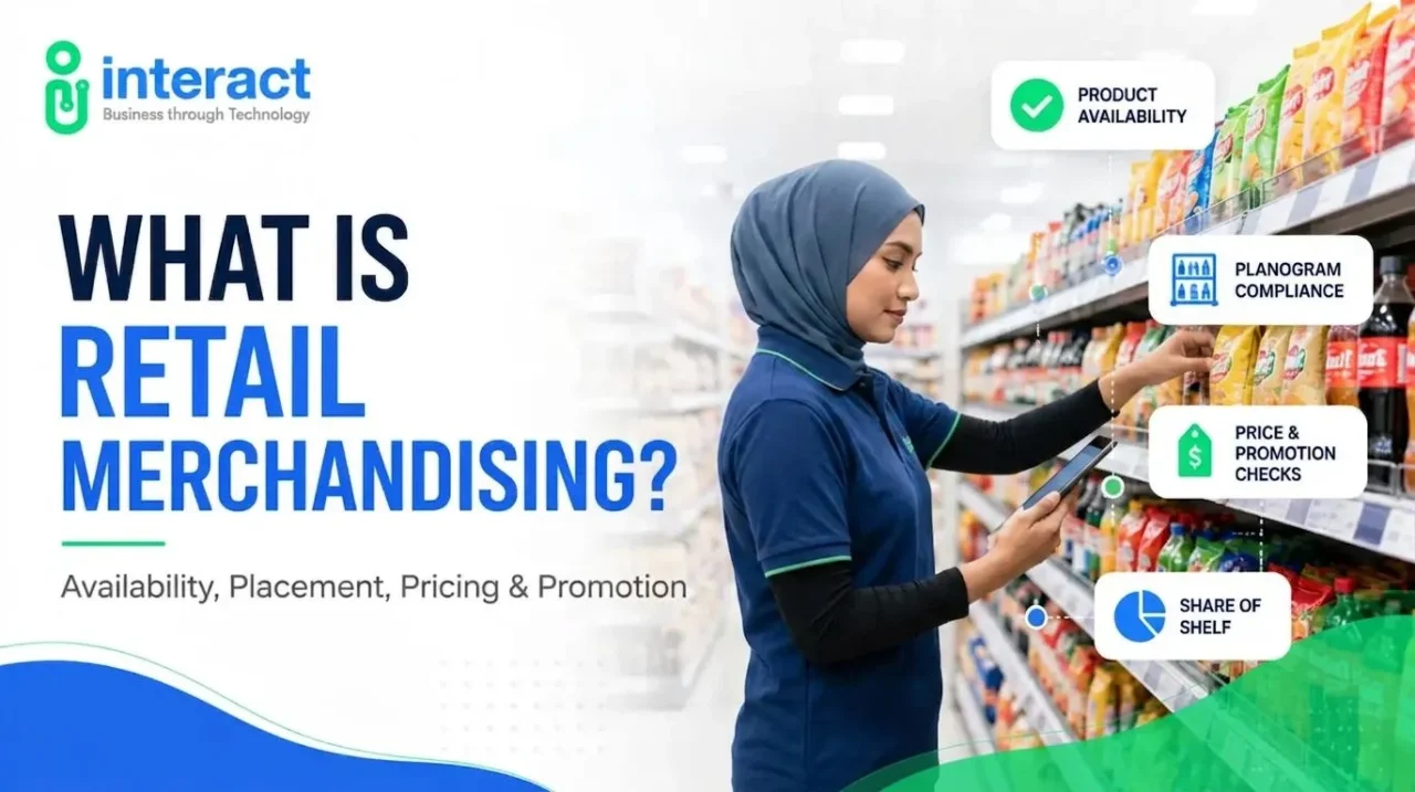 Well-stocked retail shelf with correct product placement, price tags, and promotion material as a shopper reaches for a product